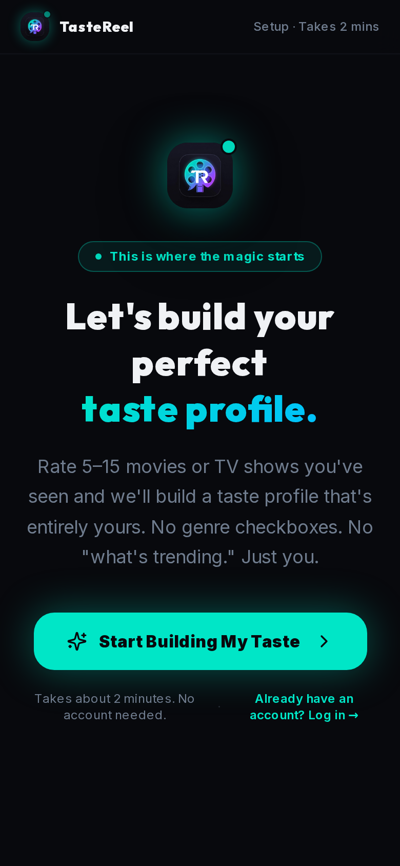 TasteReel mobile app — a live consumer product built by L.I.S.Trade